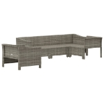 Set Divani da Giardino 5 pz con Cuscini in Polyrattan Grigio