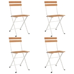 Set Bistrò Pieghevole 5pz in Legno Massello di Acacia e Acciaio