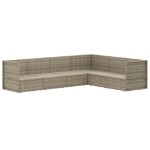 Set Divani da Giardino 6 pz con Cuscini in Polyrattan Grigio