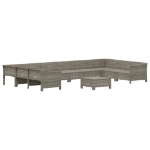 Set Divani da Giardino 11 pz con Cuscini in Polyrattan Grigio