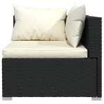 Set Divani da Giardino 12 pz con Cuscini in Polyrattan Nero