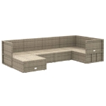 Set Divani da Giardino 6 pz con Cuscini in Polyrattan Grigio