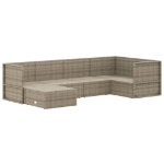 Set Divani da Giardino 6 pz con Cuscini in Polyrattan Grigio