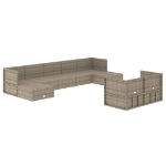 Set Divani da Giardino 9 pz con Cuscini in Polyrattan Grigio