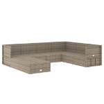 Set Divani da Giardino 8 pz con Cuscini in Polyrattan Grigio