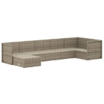 Set Divani da Giardino 7 pz con Cuscini in Polyrattan Grigio