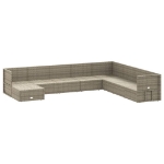 Set Divani da Giardino 9 pz con Cuscini in Polyrattan Grigio