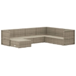 Set Divani da Giardino 7 pz con Cuscini in Polyrattan Grigio