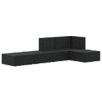 Set Divani da Giardino 5 pz con Cuscini Nero in Polyrattan