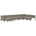 Set Divani da Giardino 8 pz con Cuscini in Polyrattan Grigio