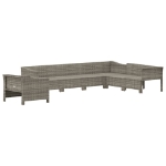 Set Divani da Giardino 7 pz con Cuscini in Polyrattan Grigio