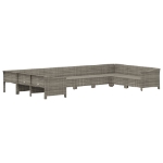 Set Divani da Giardino 10 pz con Cuscini in Polyrattan Grigio