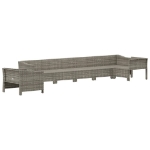 Set Divani da Giardino 7 pz con Cuscini in Polyrattan Grigio