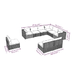 Set Divani da Giardino 9 pz con Cuscini in Polyrattan Grigio