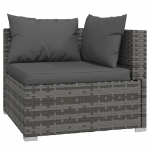 Set Divani da Giardino 12 pz con Cuscini in Polyrattan Grigio