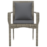 Sedie da Giardino con Cuscini 2 pz in Polyrattan Grigie