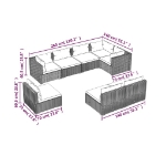 Set Divani da Giardino con Cuscini 8 pz in Polyrattan Nero