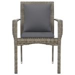Sedie da Giardino con Cuscini 4 pz in Polyrattan Grigie