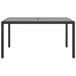 Set da Pranzo da Giardino 7 pz in Polyrattan Nero