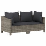 Set Divani da Giardino 5 pz con Cuscini in Polyrattan Grigio