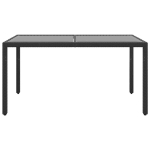 Set da Pranzo per Giardino 5 pz in Polyrattan Nero
