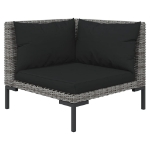 Set Divani Giardino 8pz con Cuscini in Polyrattan Grigio Scuro