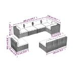 Set Divani da Giardino 8 pz con Cuscini in Polyrattan Marrone