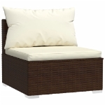 Set Divani da Giardino 12 pz con Cuscini in Polyrattan Marrone