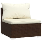 Set Divani da Giardino 14 pz con Cuscini in Polyrattan Marrone