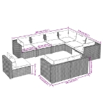 Set Divani da Giardino 9 pz con Cuscini in Polyrattan Marrone