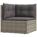 Set Divani da Giardino 11 pz con Cuscini in Polyrattan Grigio