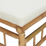 Divani Angolari da Giardino con Cuscini Bianco Crema 2pz Bambù