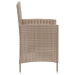 Set Mobili da Giardino 3 pz con Cuscini in Polyrattan Beige