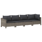 Set Divani da Giardino 11 pz con Cuscini in Polyrattan Grigio