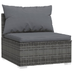 Set Divani da Giardino 12 pz con Cuscini in Polyrattan Grigio