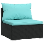 Set Divani da Giardino 14 pz con Cuscini in Polyrattan Nero