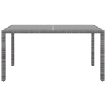 Set da Pranzo Giardino 5 pz Polyrattan e Vetro Temperato Grigio