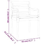 Set da Pranzo Giardino 9pz con Cuscini Legno Massello di Teak