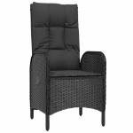 Set Divani da Giardino 4 pz con Cuscini Nero in Polyrattan