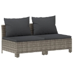 Set Divani da Giardino 7 pz con Cuscini in Polyrattan Grigio