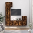 Set di Mobili Porta TV 5 pz Rovere Fumo in Legno Multistrato