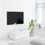 Mobile TV Bianco Lucido 80x34x30 cm in Truciolato