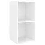 Armadietto da Parete per TV Bianco Lucido 37x37x72cm Truciolato