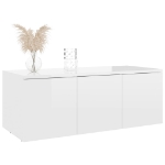 Mobile TV Bianco Lucido 80x34x30 cm in Truciolato