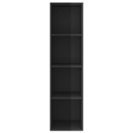 Mobile TV da Parete Nero Lucido 37x37x142,5cm Legno Multistrato