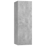 Set Porta TV 4 pz Grigio Cemento in Truciolato