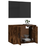 Mobile Porta TV a Parete Rovere Fumo 57x34,5x40 cm