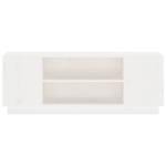Mobile Porta TV Bianco 110x35x40,5 cm in Legno Massello di Pino