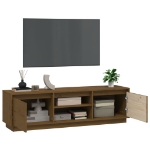 Mobile Porta TV Miele 140x35x40 cm in Legno Massello di Pino