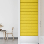 Pannelli Murali 12 pz Giallo Scuro 90x15 cm Tessuto 1,62 m²